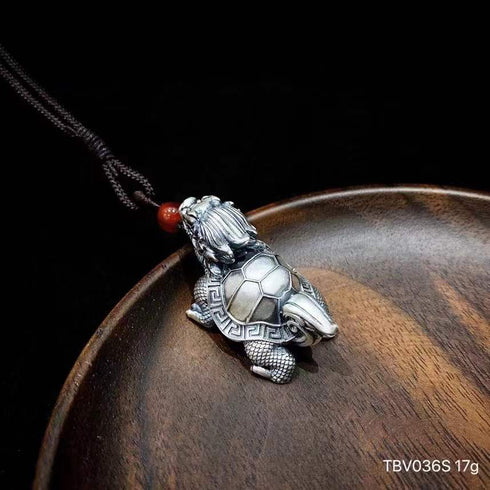 Pure Silver S999 Dragon Turtle Pendant Money